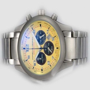 Porsche Design Flat 6 Chronograph 20483 Yellow Dial Quartz Round Watch