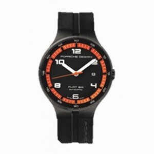 Porsche Design Flat Six Black and Orange Dial Automatic Men's Sports Watch 6350.43.44.1254