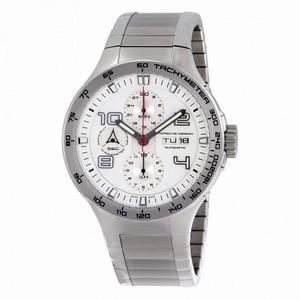 Porsche Design Flat Six Chronograph White Dial Stainless Steel Men's Watch 634041630251