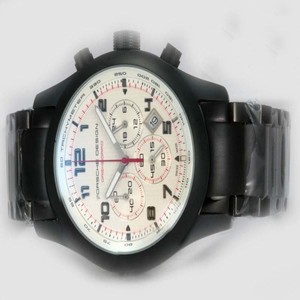 Porsche Design Orshsorro 1723 White Dial Quartz Chronograph PVD Bezel Watch