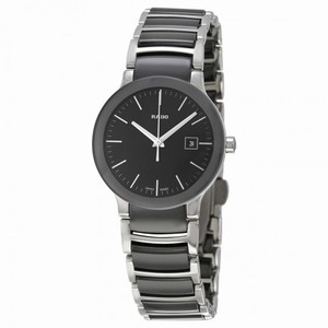 Rado Centrix Black Dial Two-tone Ceramic Ladies Watch R30935162