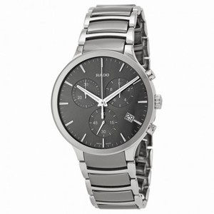 Rado Centrix Chronograph Dark Grey Dial Platinum-tone Ceramic Men's Watch R30122122