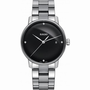 Rado Coupole Classic Diamonds Black Dial Ladies Stainless Steel Watch R22864702