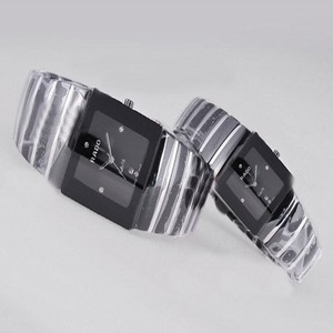 Rado DiaStar 120929 Black Ceramic Strap Black Dial Square Watch