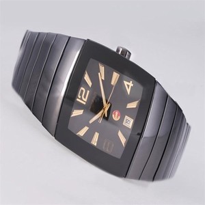 Rado DiaStar 4158 Square Black Ceramic Strap Black Dial Watch