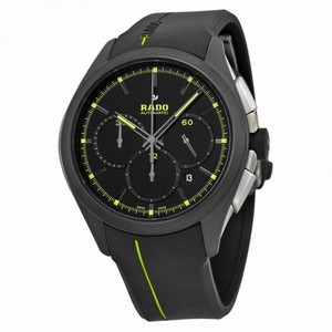 Rado Hyperchrome Chronograph Black Dial Black Rubber Men's Watch R32525179