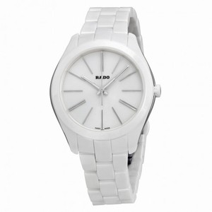 Rado HyperChrome White Dial Stainless Steel and Ceramic Case Ceramic Bracelet Ladies Watch R32321012