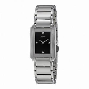 Rado Integral Black Dial Stainless Steel Ladies Quartz Watch R20213713