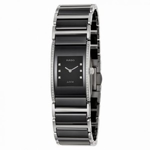 Rado Integral Quartz Black Dial Stainless Steel And Black Ceramic Ladies Watch R20759759