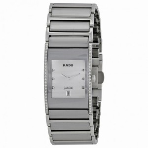 Rado Integral Silver Dial Diamond Platium-tone Ceramic Ladies Watch R20732712