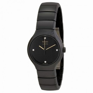 Rado True Black Dial Diamond Ceramic Ladies Watch R27655752