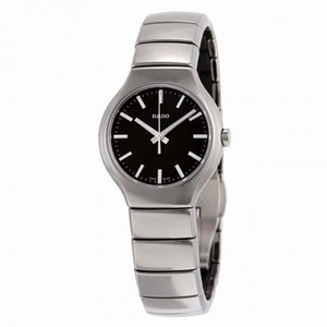 Rado True Black Dial Platinum-tone Ceramic Unisex Watch R27656162