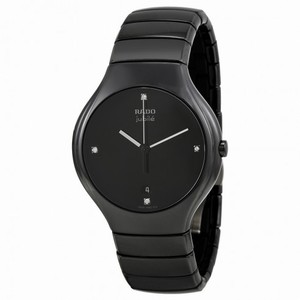 Rado True Jubile Black Diamond Dial Black Ceramic Men's Watch R27653742