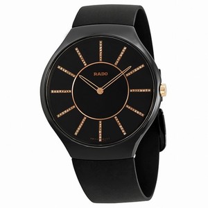 Rado True Thinline Diamond Black Dial Black Ceramic Men's Watch R27741709