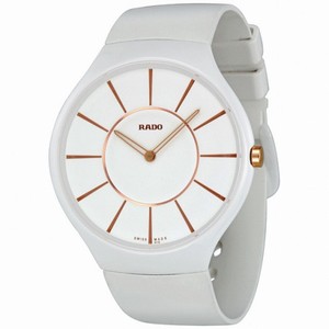 Rado True Thinline White Dial Rubber Strap Unisex Watch R27957109
