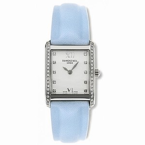 Raymond Weil Don Giovanni White Dial Blue Leather Ladies Watch 58731-SLS-00385