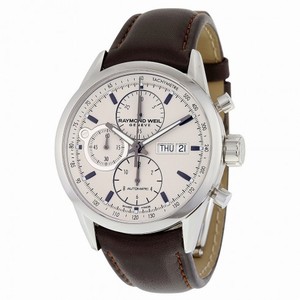 Raymond Weil Freelancer Chronograph Automatic Silver Dial Brown Leather Men's Watch 7730-STC-65112