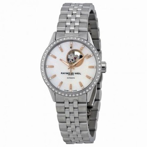 Raymond Weil Freelancer Mother of Pearl Dial Stainless Steel Diamond Ladies Watch 2410-STS-97981