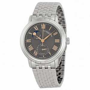 Raymond Weil Freelancer Phase De Lune Grey Dial Steel Men's Watch 2839-ST5-00609