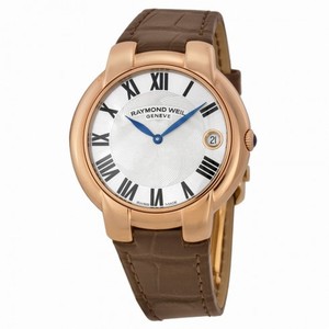 Raymond Weil Jasmine Silver Dial Brown Leather Strap Ladies Watch 5235-PC5-01659