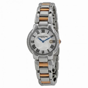 Raymond Weil Jasmine Silver Dial Steel and Rose Gold PVD Diamond Ladies Watch 5229-S5S-01659