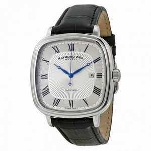 Raymond Weil Maestro Automatic Silver Dial Black Leather Men's Watch 2867-STC-00659