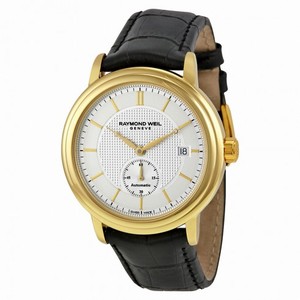 Raymond Weil Maestro Automatic Silver Dial Black Leather Men's Watch RW-2838-PC-65001