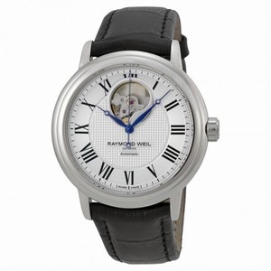 Raymond Weil Maestro Silver Dial Black Leather Men's Watch 2827-STC-00659