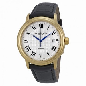 Raymond Weil Maestro Silver Dial Black Leather Men's Watch 2837-PC-00659
