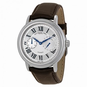 Raymond Weil Maestro Silver Dial Brown Leather Men's Watch 2846-STC-00659