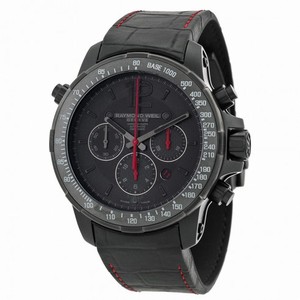 Raymond Weil Nabucco Black Dial Black Leather Chronograph Men's Watch 7850-BSF-05207