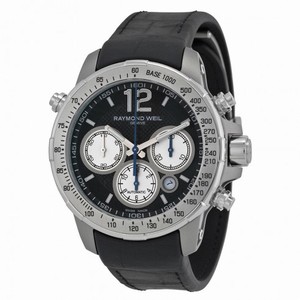 Raymond Weil Nabucco Black Dial Titanium Stainless Steel Rubber Men's Watch 7700-TIR-05207