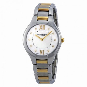 Raymond Weil Noemia Mother of Pearl Diamond Dial Two Tone Stainless Steel Ladies Watch 5132-STP-00985