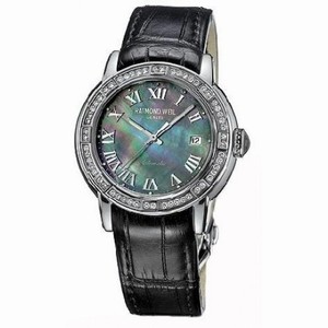 Raymond Weil Parsifal Automatic Black Mother of Peal Black Leather Men's Watch 2841-SL2-00278