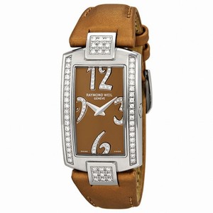 Raymond Weil Shine Diamond Bronze Dial Steel with Brown Strap Ladies Watch 1800-ST2-05783