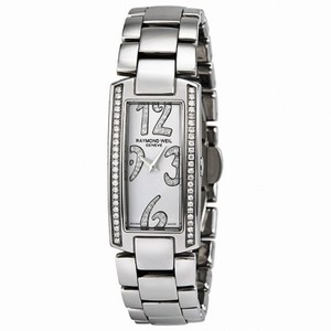 Raymond Weil Shine Diamond Stainless Steel with Red Strap Ladies Watch 1500-ST1-05383