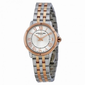 Raymond Weil Tango Silver Dial Steel and Rose Gold PVD Ladies Watch 5391-SB5-00658