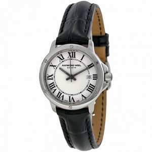 Raymond Weil Tango White Dial Black Leather Ladies Watch 5391-L1-00300