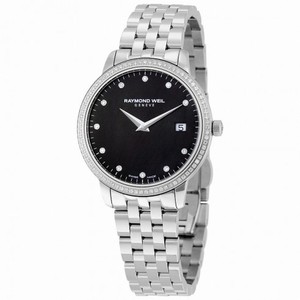 Raymond Weil Tocatta Black Dial Stainless Steel Ladies Watch 5388-STS-20081