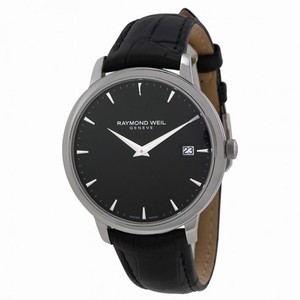 Raymond Weil Toccata Black Dial Black Leather Strap Men's Watch 5588-STC-20001