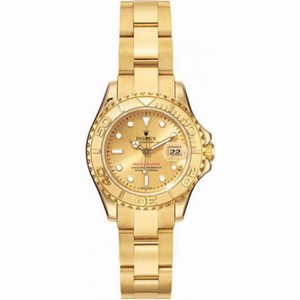 Rolex Yachtmaster Champagne Dial Oyster Bracelet 18k Yellow Gold Ladies Watch 169628CSO