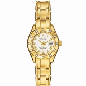 Rolex Oyster Perpetual Pearlmaster 18kt Yellow Gold Diamond Ladies Watch 80318-PM