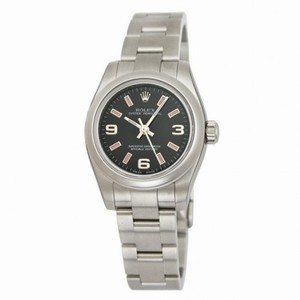 Rolex No Date Black Arabic Pink Index Dial Oyster Bracelet Ladies Watch 176200BKAPSO