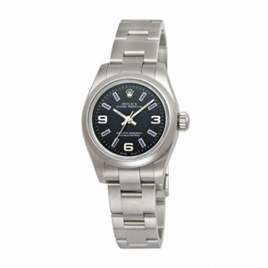 Rolex No Date Black Arabic Index Dial Oyster Bracelet Ladies Watch 176200BKASO