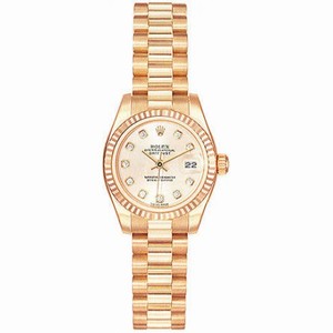 Rolex Lady-Datejust 26 Pink Dial 18K Rose Gold President Automatic Ladies Watch 179175RDP