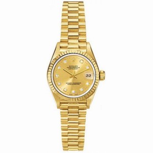 Rolex Lady-Datejust 26 Gold Dial 18K Yellow Gold President Automatic Ladies Watch 179178CDP