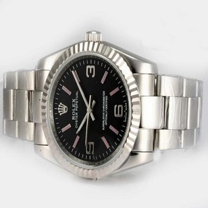 Rolex Air-King 114234 Silver Stainless Steel Strap Black Dial Watch