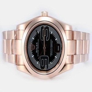 Rolex Air-King 116233 Rose Gold Rose Gold Strap Black Dial Round Watch