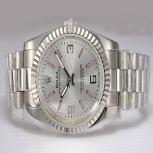 Rolex Air-King 118239 Silver Stainless Steel Strap Oval Mens Watch