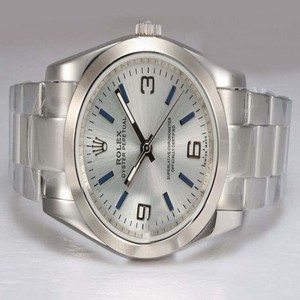 Rolex Air-King 118239 Silver Stainless Steel Strap Round Mens Watch